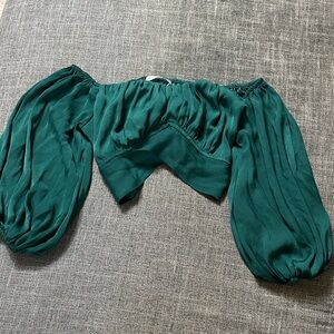 Elegant Green Off-Shoulder Blouse